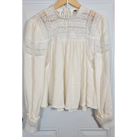 NWT Free People It Takes Two Peasant Lace Top Size S - Picture 2 of 9